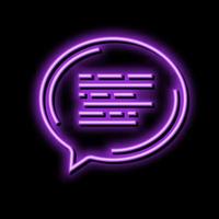 speech bubble testimonial neon glow icon illustration vector