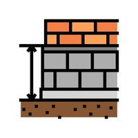 plinth level building house color icon vector illustration