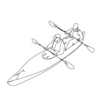 Canoe Line Art, Kayak Outline Drawing, Rafting Simple Sketch, Outdoor Activities, Vector Illustration, Minimal, Hobby Sport Lines, Graphic Design, eps