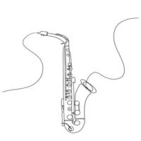 Saxophone Line Art, Music Outline Drawing, Instrument Illustration, Vector File, Musical Design, Minimal Sketch, Musical Lines, Musician Activities