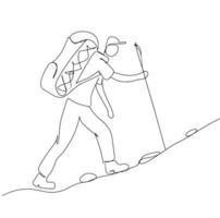 Hike Line Art, Hiking Outline Drawing, Hiker Simple Sketch, Outdoor Activities, Vector Illustration, Minimal Nature, Explorer, Hobby Sport Lines, Graphic Design, eps