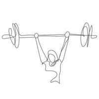 Minimalist Wheighlifter Line Art, Ball Game Outline Drawing, Sport Illustration, Vector Player