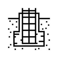 foundation building structure line icon vector illustration