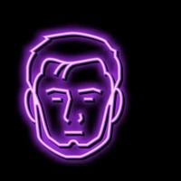 chinstrap beard hair style neon glow icon illustration vector