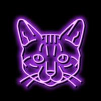 bengal cat cute pet neon glow icon illustration vector