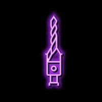 countersink drill bit neon glow icon illustration vector