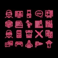 Geek, Nerd And Gamer neon glow icon illustration vector