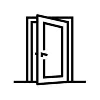 puerta edificio casa línea icono vector ilustración