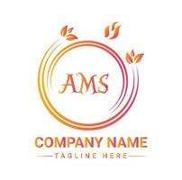 Creative AMS Colorful Letter Logo Design For Your Company vector