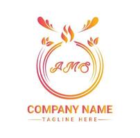 Creative AMS Colorful Letter Logo Design For Your Company vector