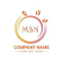 MSN Letter logo design, MSN vector logo,  MSN with shape,  MSN template with matching color, MSN logo Simple, Elegant,  MSN Luxurious Logo, MSN Vector pro, MSN Typography,