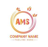 Creative AMS Colorful Letter Logo Design For Your Company vector