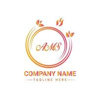 Creative AMS Colorful Letter Logo Design For Your Company vector