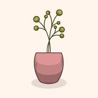 Flowerpots or Vases with Houseplants vector