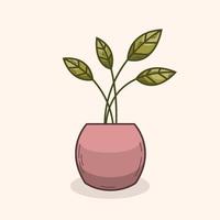 Flowerpots or Vases with Houseplants vector