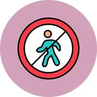 No Entry For Pedestrians Vector Icon