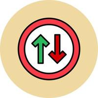 Two Way Traffic Vector Icon