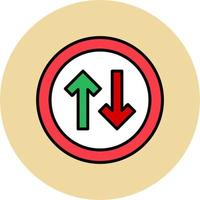 Two Way Traffic Vector Icon