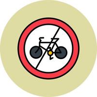 No Cycling Vector Icon