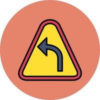 Turn Left Ahead Vector Icon