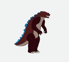 Godzilla cartoon vector illustration