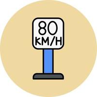 80 Speed Limit Vector Icon