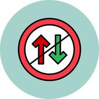 No Two Way Traffic Vector Icon