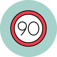 90 Speed Limit Vector Icon