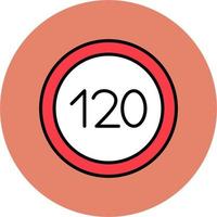 120 Speed Limit Vector Icon