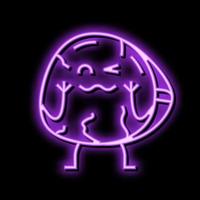 ham meat character neon glow icon illustration vector