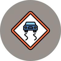 Slippery Road Vector Icon