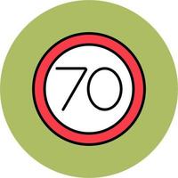 70 Speed Limit Vector Icon