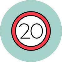 20 Speed Limit Vector Icon