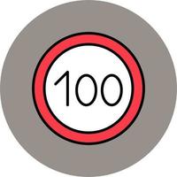 100 Speed Limit Vector Icon