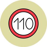 110 Speed Limit Vector Icon