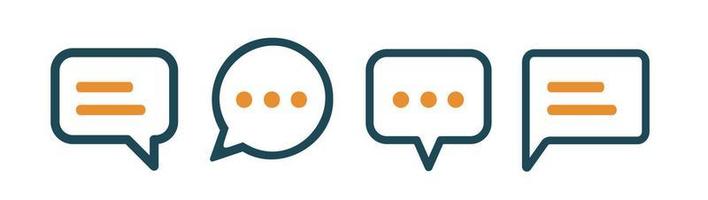 Chat Message Bubbles Vector Icon. Talk bubble, dialog. Conversation, SMS, Notification, Group Chat.