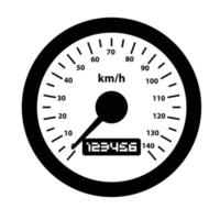 Speedometer Silhouette. Black and White Icon Design Element on Isolated White Background vector