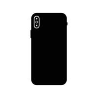 reverso del elemento de diseño de icono en blanco y negro de smartphone sobre fondo blanco aislado vector