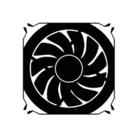 PC Casing Fan Silhouette. Black and White Icon Design Element on Isolated White Background vector