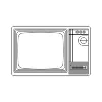 Retro TV Outline Icon Illustration on Isolated White Background vector