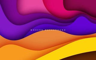 multi colored abstract red orange pink purple yellow colorful wavy papercut overlap layers background. eps10 vector