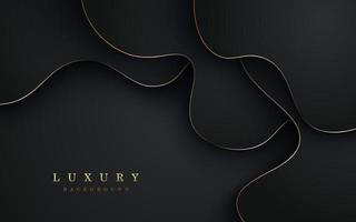 luxurious abstract black gold line overlap layers background. eps10 vector