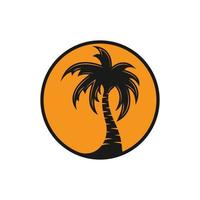 palma logo icono modelo y símbolo vector árbol