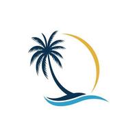 Palm logo icon template and symbol vector tree