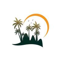 Palm logo icon template and symbol vector tree