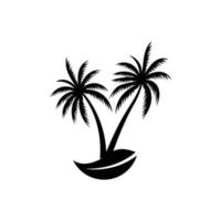 Palm logo icon template and symbol vector tree