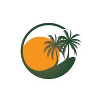 palma logo icono modelo y símbolo vector árbol