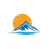 Mountain icon logo template vector