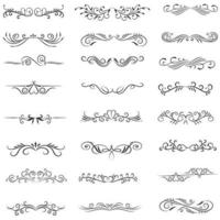 Ornamental Rule Lines in Different Design, Decorative dividers, Swirl elements, Vector graphic elements for design vector elements