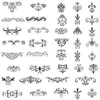 ornamental regla líneas en diferente diseño, decorativo divisores, remolino elementos, vector gráfico elementos para diseño vector elementos